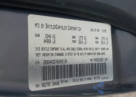 2006 Dodge Charger from USA, damaged, VIN 2B3KA43G76H242120